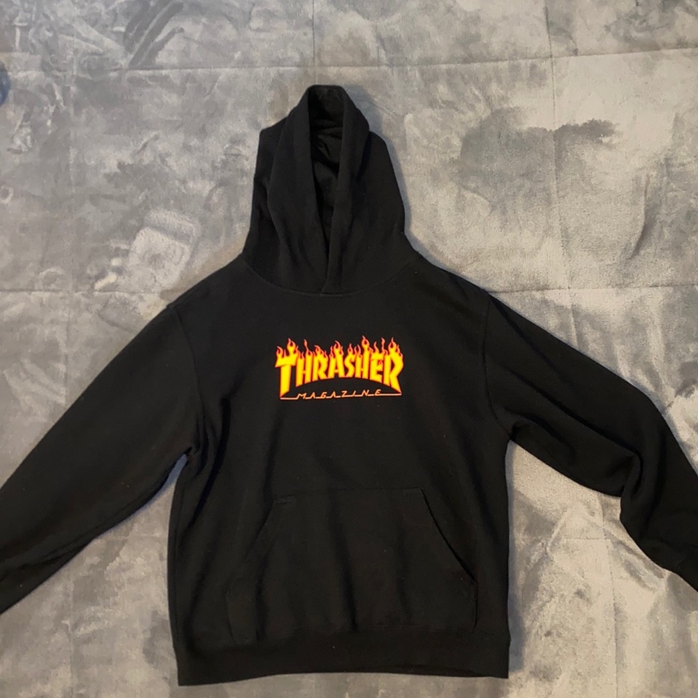 Thrasher Flame Logo Hoodie Black